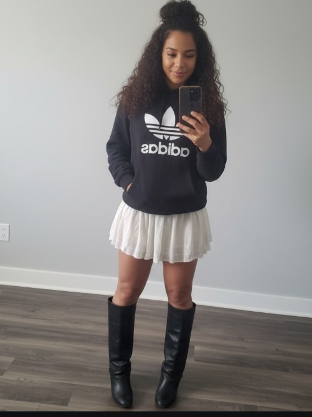 adidas Black Trefoil Hoodie - Women's Pullover Sweatshirt